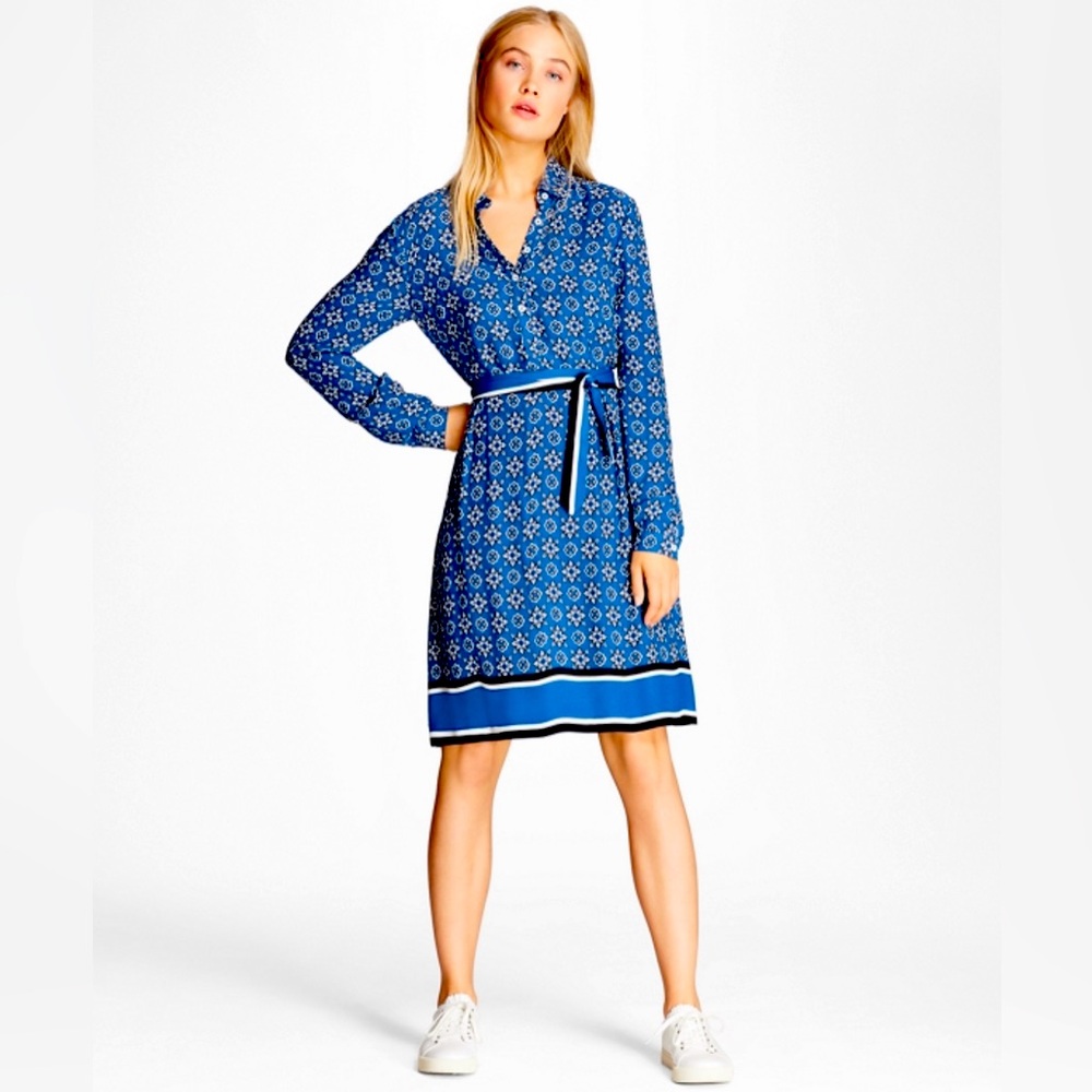 NWT Foulard Print Crepe Dress From Brooks Brothers